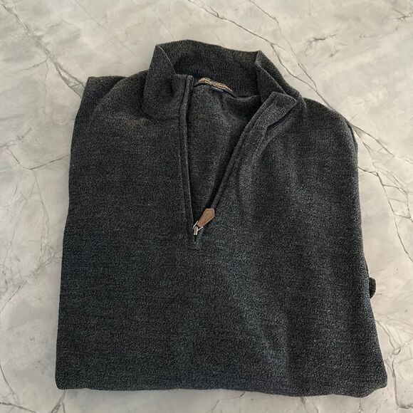 Brooks brothers saxxon wool charcoal gray sweater L